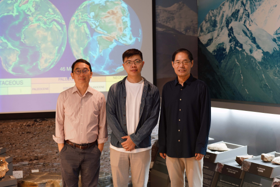 A group photo of the HKU research team. From the left: Professor Man Hoi Lee, Dr Tianyang Lyu, and Professor Guochun Zhao.